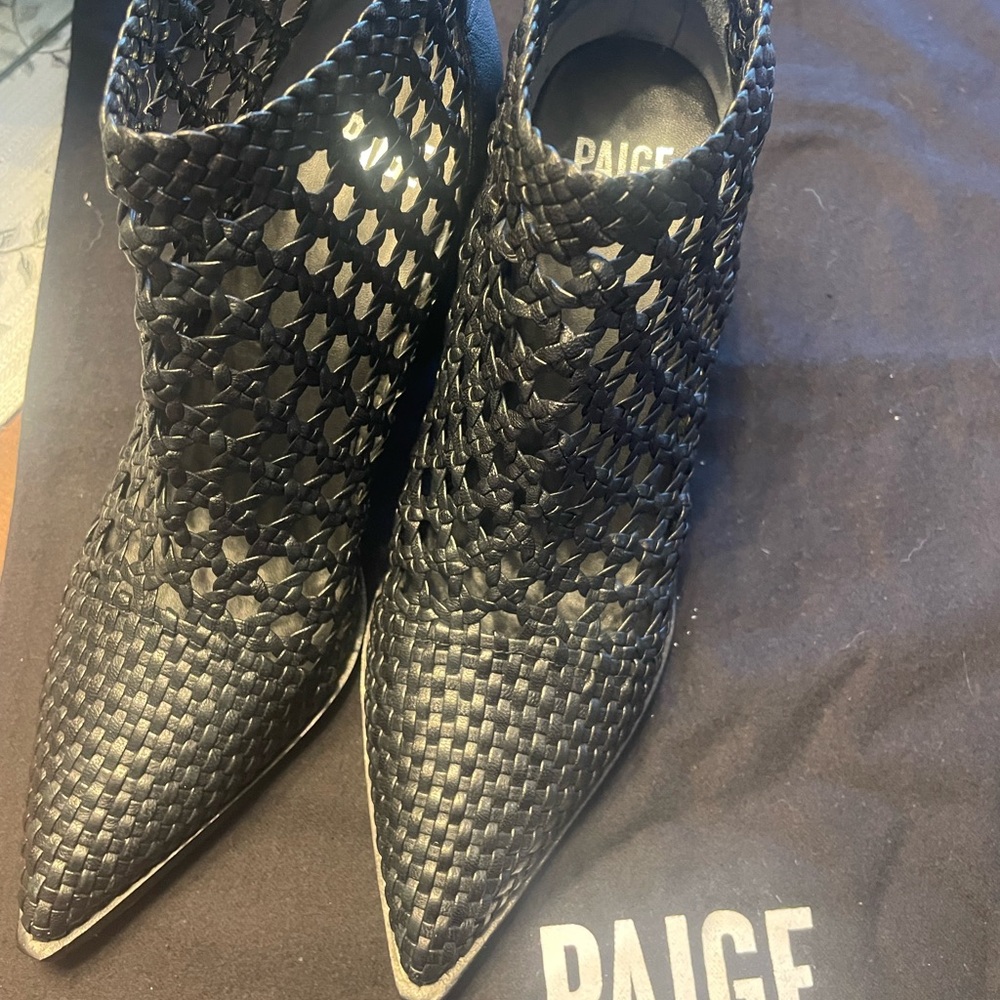 Paige Woven Black Booties. Size 7.5. EC. Only worn once.